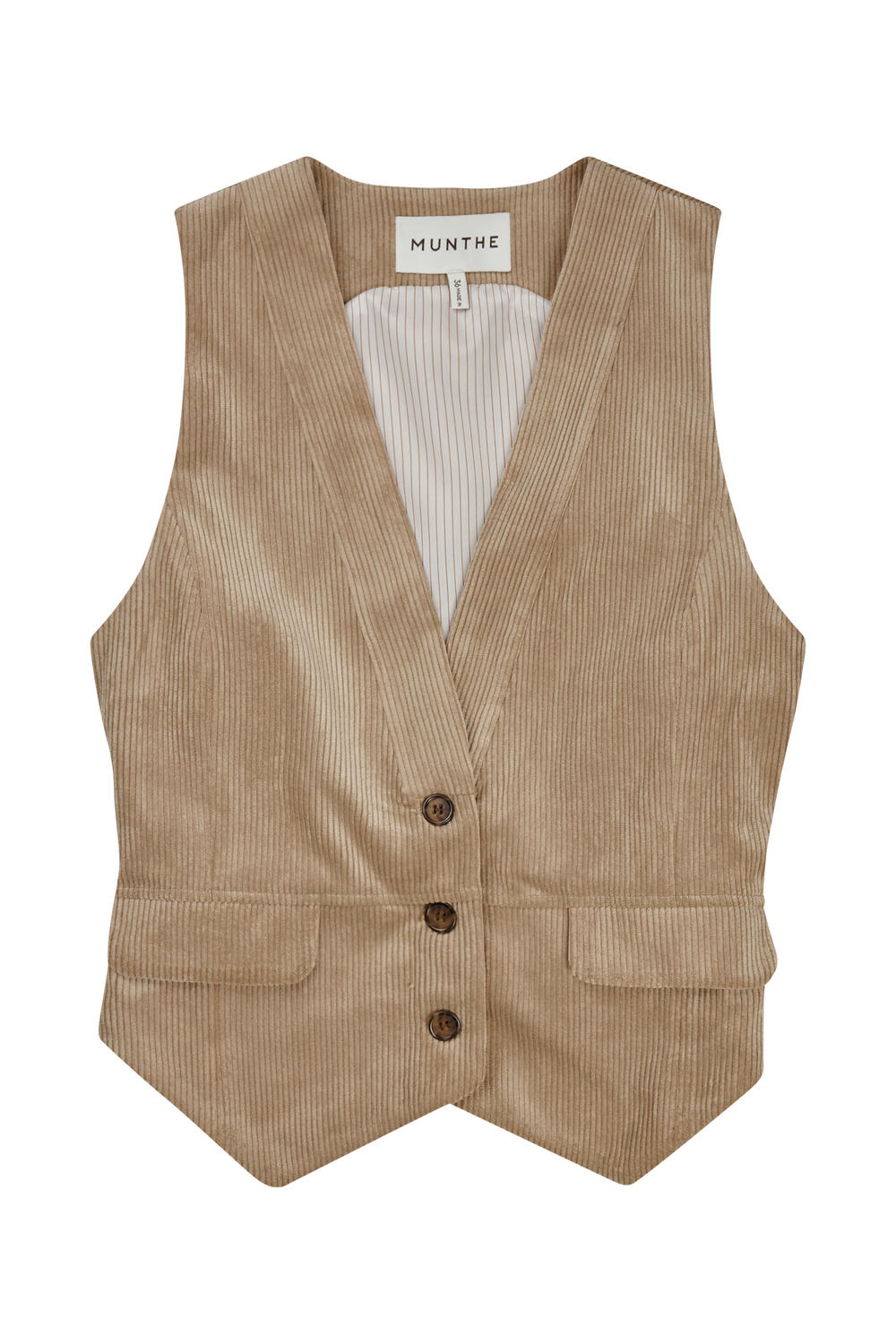 Lillian fløjlsvest - Latte